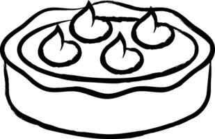 citrouille tarte main tiré vecteur illustration
