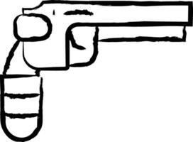 pistolet main tiré vecteur illustration