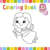 livre de coloriage pour les enfants. caractère joyeux. illustration vectorielle simple et isolée dans un style dessin animé mignon. vecteur