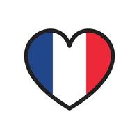 drapeau français avec coeur