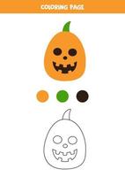 citrouille d'halloween de dessin animé de couleur. feuille de travail pour les enfants. vecteur