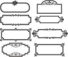 ensemble ornemental cadres diviseur sur noir couleur, ornemental cadres ensemble, ensemble ornemental cadres diviseur vecteur