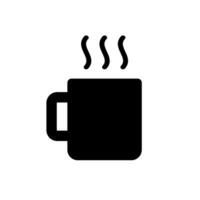 café tasse plat icône isolé sur blanc Contexte. vecteur illustration