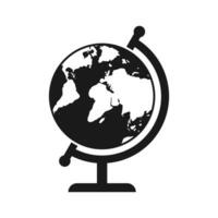 noir globe icône isolé sur blanc Contexte. vecteur illustration