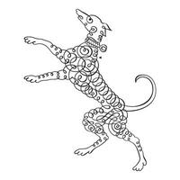 ancien décoratif calligraphie chien ornemental silhouette vecteur conception