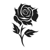 une Rose fleur vecteur silhouette isolé sur une blanc Contexte
