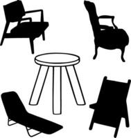 chaise silhouette vecteur sur blanc Contexte