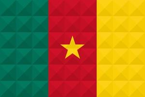 drapeau artistique du cameroun avec la conception d'art de concept de vague géométrique vecteur