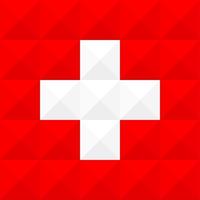 drapeau artistique de la suisse avec la conception d'art de concept de vague géométrique vecteur