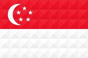 drapeau artistique de singapour avec la conception d'art de concept de vague géométrique vecteur