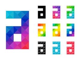 ensemble d'alphabet coloré petite lettre un logo d'icône 3d vecteur