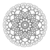 mandala noir et blanc avec motif floral. coloriage. vecteur