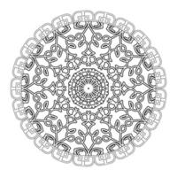mandala noir et blanc avec motif floral. coloriage. vecteur