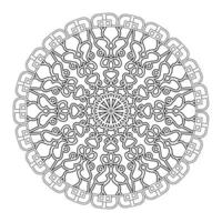 mandala noir et blanc avec motif floral. coloriage. vecteur