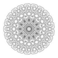 mandala noir et blanc avec motif floral. coloriage. vecteur