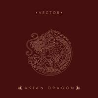 circulaire asiatique dragon vecteur symbole