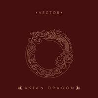 circulaire dragon motif dans traditionnel asiatique style vecteur