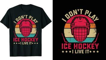 la glace le hockey palet et cassé bâton T-shirt impression vecteur modèle.ice le hockey T-shirt conception vecteur, le hockey, typographie, vecteur, graphique, illustration, T-shirt conception Douane conception maquette