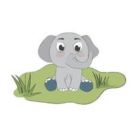 dessin animé animal éléphant mignon vecteur