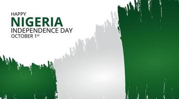 fond de fête de l'indépendance du nigeria heureux avec agitant le drapeau grunge vecteur