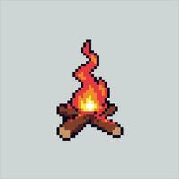 pixel art illustration feu. pixélisé feu. feu camp pixélisé pour le pixel art Jeu et icône pour site Internet et vidéo jeu. vieux école rétro. vecteur