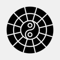 icône yin Yang symbole. chinois zodiaque éléments. Icônes dans glyphe style. bien pour impressions, affiches, logo, publicité, décoration, infographie, etc. vecteur