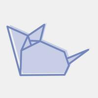 icône Souris origami. chinois zodiaque éléments. Icônes dans deux Ton style. bien pour impressions, affiches, logo, publicité, décoration, infographie, etc. vecteur