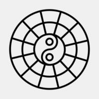 icône yin Yang symbole. chinois zodiaque éléments. Icônes dans ligne style. bien pour impressions, affiches, logo, publicité, décoration, infographie, etc. vecteur