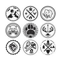 badges nature et historiques vecteur