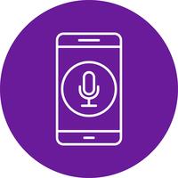 Icône de vecteur d&#39;application mobile microphone