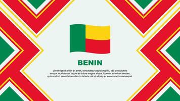 Bénin drapeau abstrait Contexte conception modèle. Bénin indépendance journée bannière fond d'écran vecteur illustration. Bénin vecteur