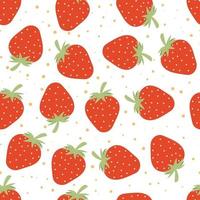 joli motif de fraise. fond transparent de fruits juteux. illustration vectorielle. vecteur