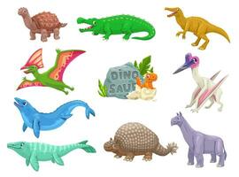 dessin animé dinosaures animal comique personnages vecteur