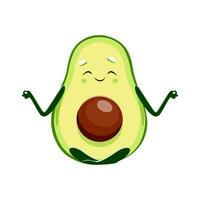 dessin animé kawaii mexicain Avocat sur yoga vecteur