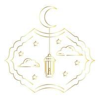 Ramadan kareem d'or ligne illustration vecteur