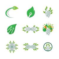 logo de la technologie verte vecteur