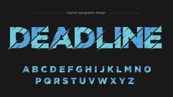 typographie sportive futuriste en tranches bleues vecteur