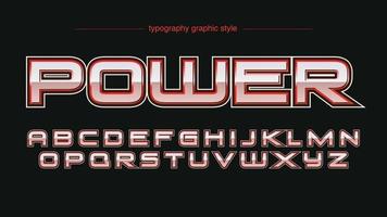 typographie sportive chrome rouge vecteur