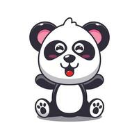 mignonne Panda dessin animé vecteur illustration.