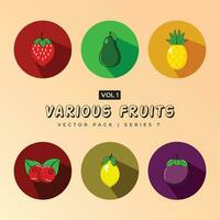 plat tropical des fruits ensemble - collection de des fruits et baies - vecteur illustration