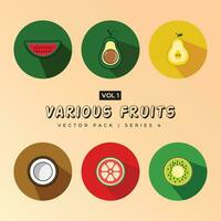 main tiré fruit collection - ensemble de vecteur des illustrations