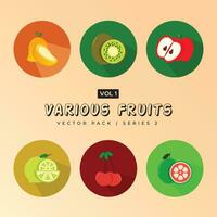 collection de des fruits et baies - vecteur isolé icône illustration ensemble