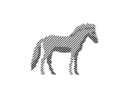 cheval logo vecteur illustration - animal art ligne