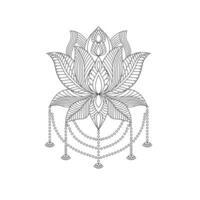 lotus mandala coloration livre page pour kdp livre intérieur vecteur