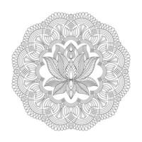 ornemental lotus mandala coloration livre page pour kdp livre intérieur vecteur