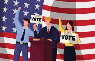 élections présidentielles aux États-Unis avec peu d'électeurs vecteur