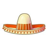 traditionnel mexicain large débordant sombrero chapeau isolé sur une blanc Contexte. vecteur