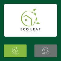 Feuille d'accueil, maison verte, eco house logo icône vecteur illustration design