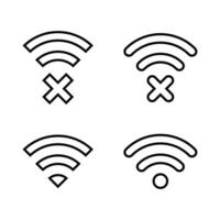 Wifi signal icône dans ligne style. hors ligne et en ligne symbole vecteur