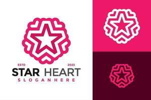 étoile cœur logo conception vecteur symbole icône illustration